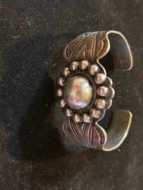 Handcrafted Early 1900’s Native American Cuff Bracelet Sterling Silver